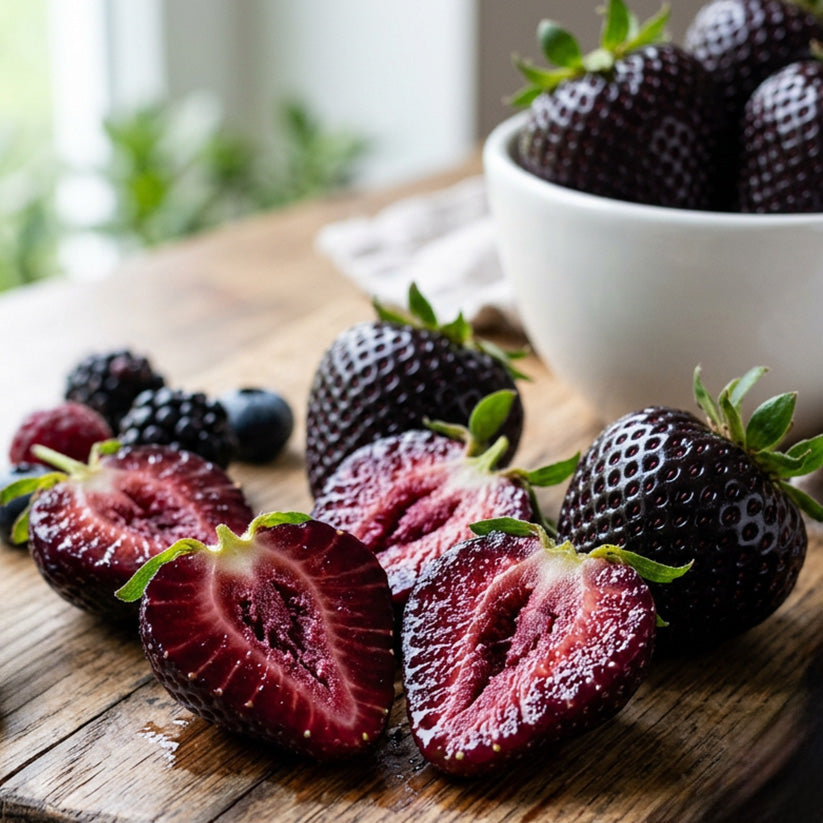 ๐Giant Black Diamond Strawberries Seeds โ Sweet, Nutrient-Rich & Easy to Grow at Home