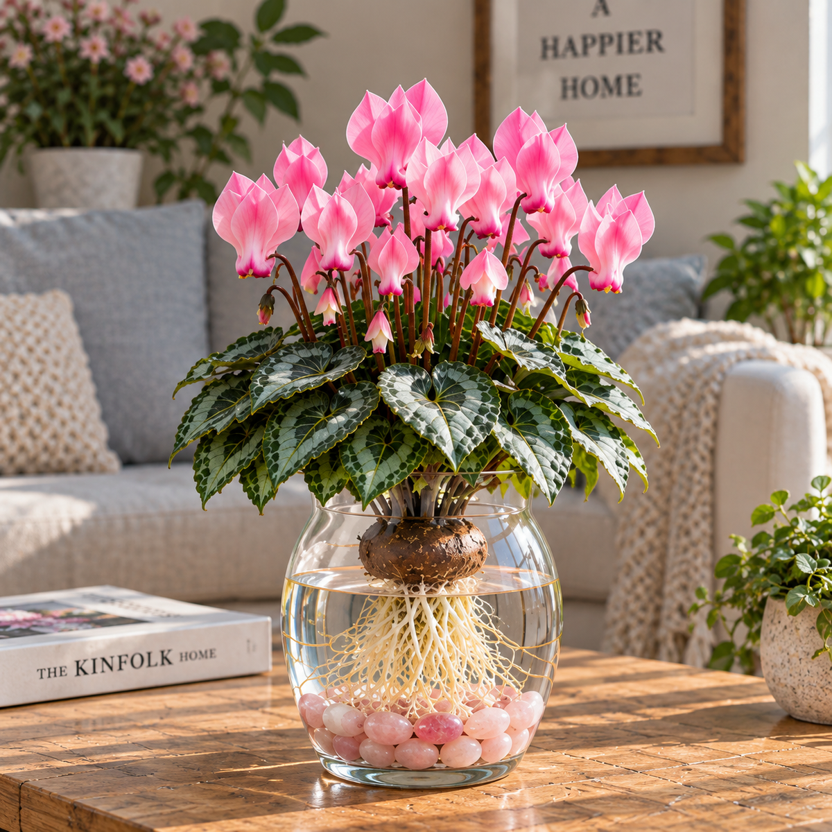 🌸 Rare Hydroponic Cyclamen Bulbs – Elegant Butterfly-Like Blooms Grown in Water