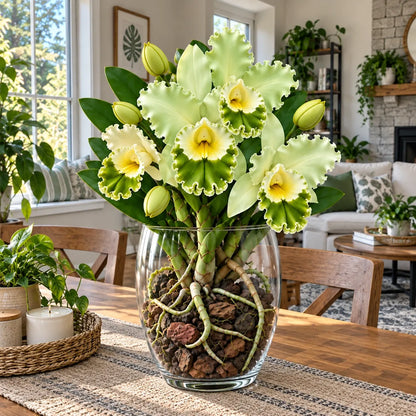 💎 Rare Ruffled Cattleya Orchid Rooted Pseudobulbs – Giant Exotic Blooms🌸