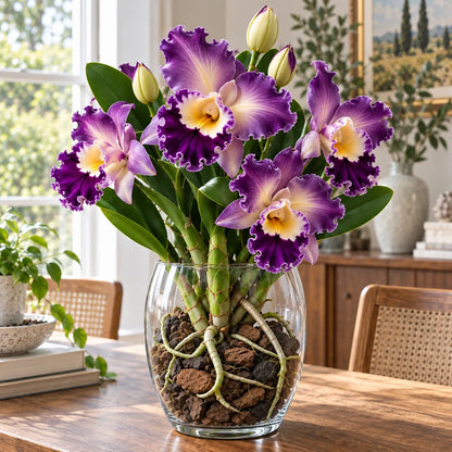💎 Rare Ruffled Cattleya Orchid Rooted Pseudobulbs – Giant Exotic Blooms🌸