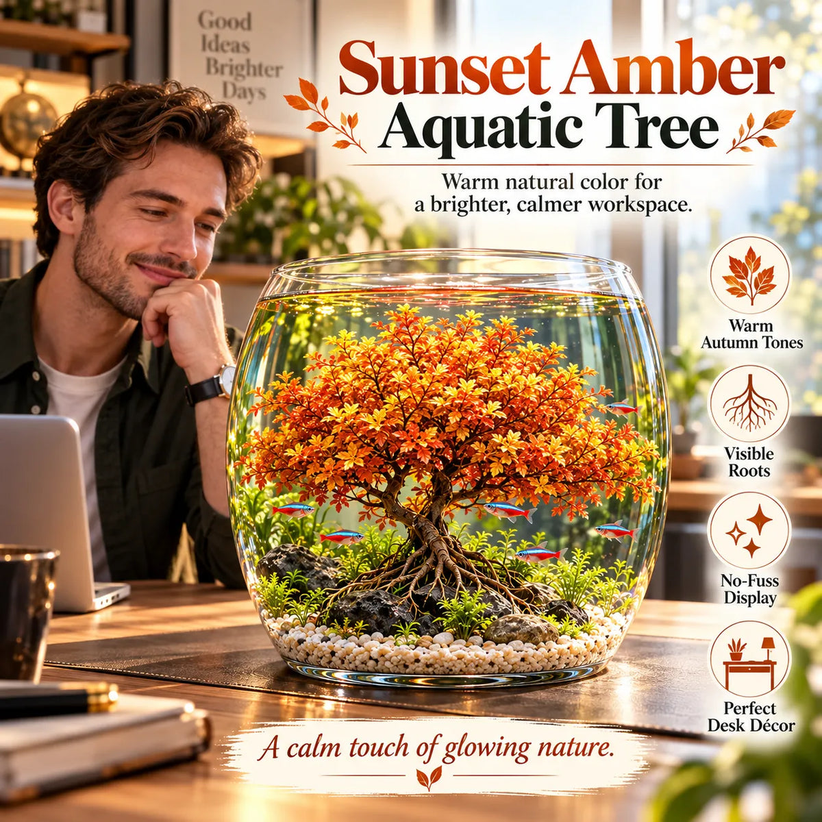 🔥 Crimson Sakura Aquatic Tree Bulbs – Grow a Fiery Underwater Mini Forest