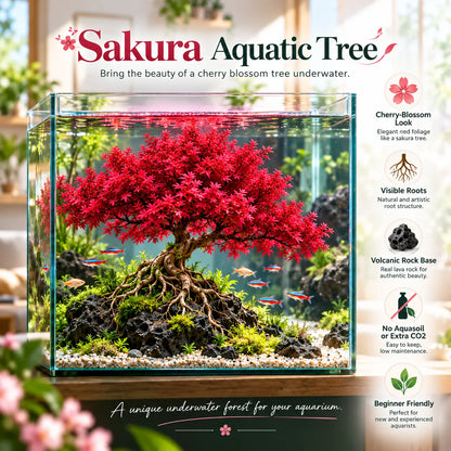 🔥 Crimson Sakura Aquatic Tree Bulbs – Grow a Fiery Underwater Mini Forest