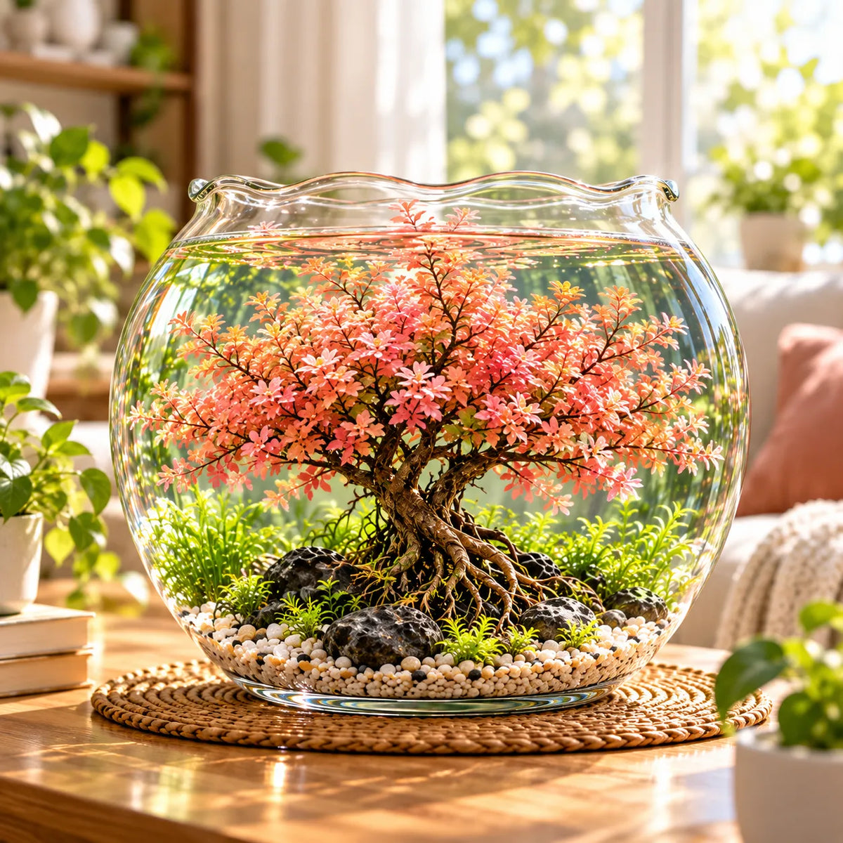 🔥 Crimson Sakura Aquatic Tree Bulbs – Grow a Fiery Underwater Mini Forest