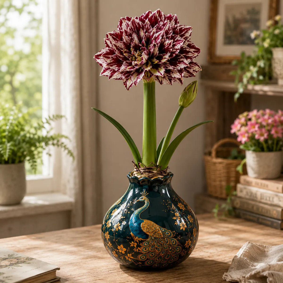 🌺 Waxed Double Amaryllis Bulbs | No Soil, No Routine Watering