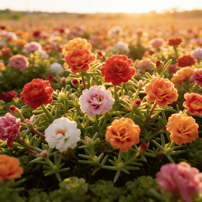 🌸 Double Flowered Moss Rose Seeds – 🌿Perennial Flower Seeds / Large Flowers / Easy to Grow