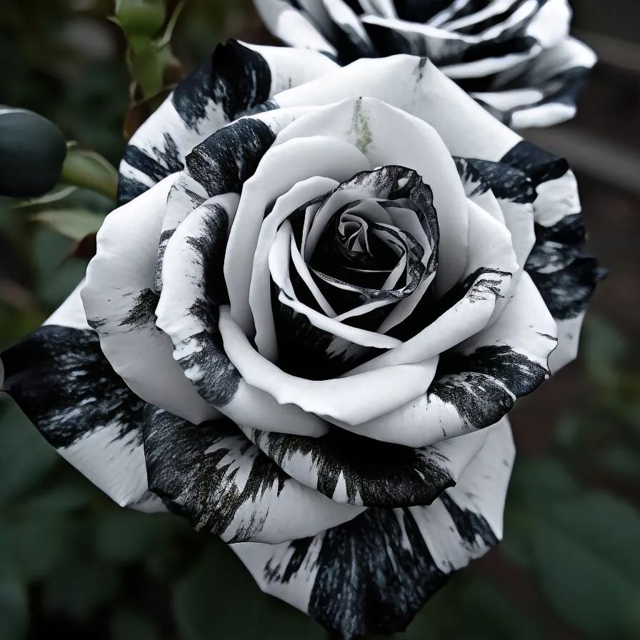🎉Limited time discount🌞Black and White Cruella Twin Roses Seeds